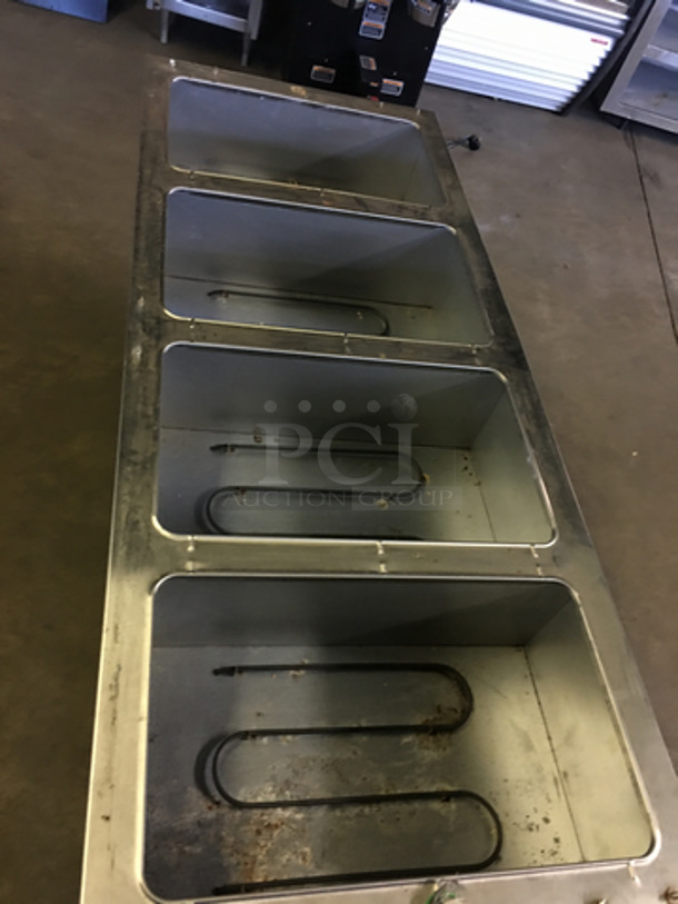 Vollrath Commercial Electric Powered 4 Bay Steam Table! Wooden Pattern With Stainless Steel Top! On Casters! - Image 5 of 9
