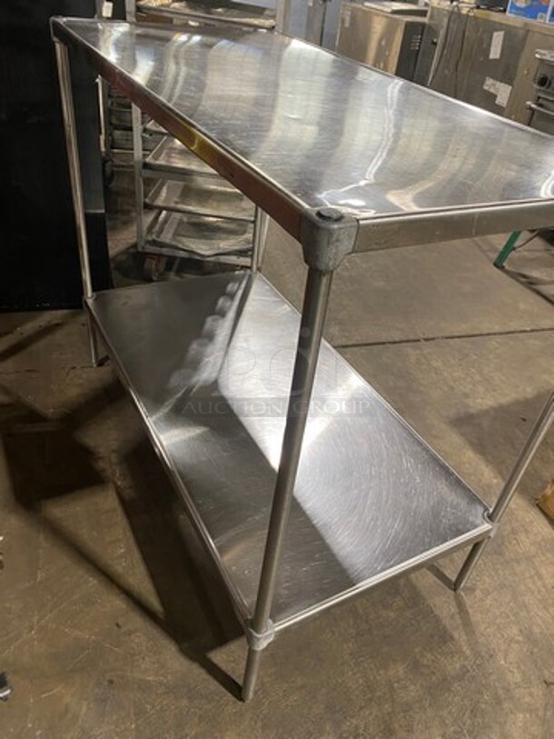 Solid Stainless Steel Work Top/ Prep Table! With Storage Space Underneath! On Legs! - Image 3 of 3