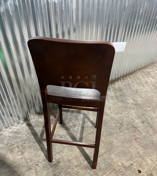 BRAND NEW! Collin European Beech Wood Restaurant Bar Stool In Walnut! 3x Your Bid! - Image 5 of 6