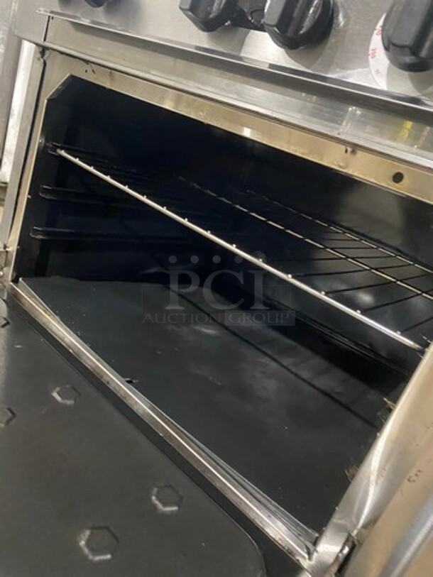 LATE MODEL! 2021 Rocket Commercial Natural Gas Powered 6 Burner Stove! With Raised Back Splash And Salamander Shelf! With Oven Underneath! All Stainless Steel! On Legs! Model: RCPRO36GST SN: 2572612109280373 - Image 7 of 10