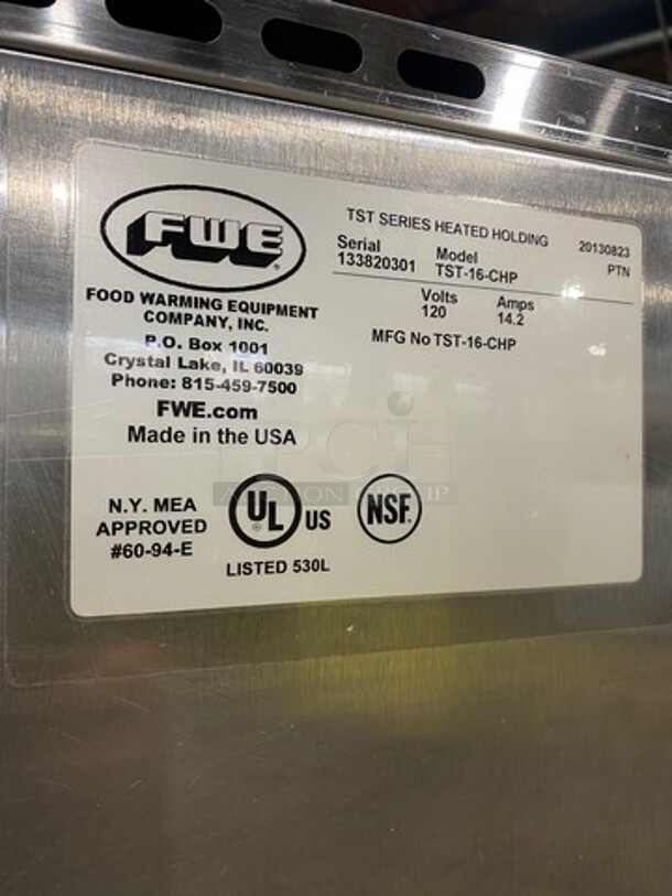 SWEET! FWE Single Door Electric Powered Food Warming Cabinet! Solid Stainless Steel! On Casters! Model: TST16CHP SN: 133820301 120V - Image 7 of 8