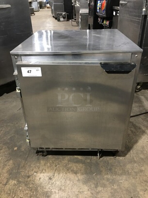 Beverage Air Commercial Single Door Undercounter Cooler! With Poly Coated Racks! Stainless Steel! On Casters! Model: UCR27A SN: 4903405 115V 60HZ 1 Phase