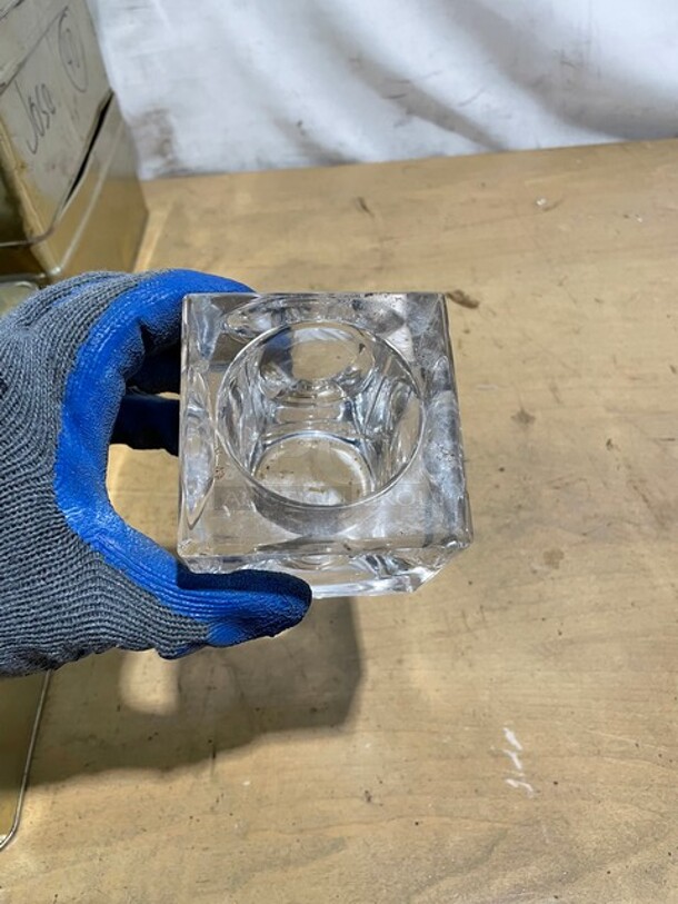 Set Of Square Glass Liquid/Candle Holders! 4X Your Bid!  - Image 9 of 9