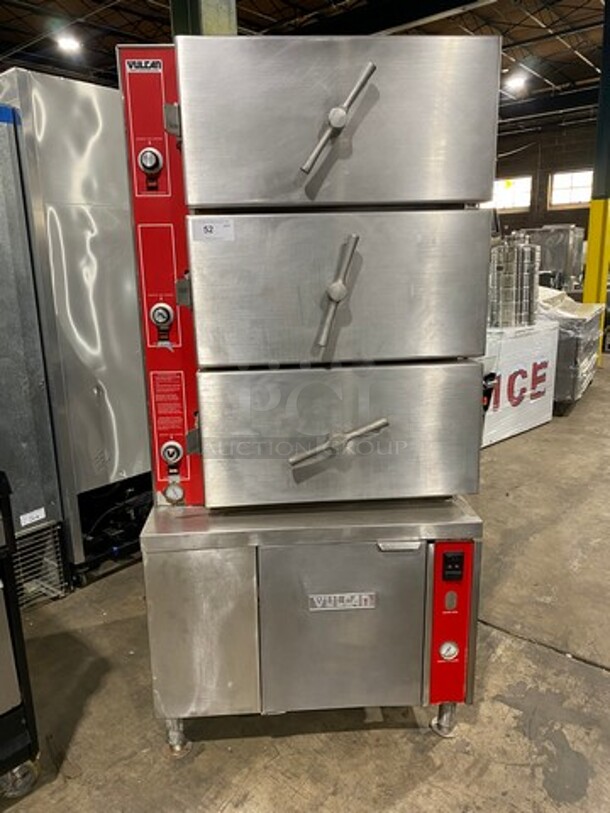GREAT! Vulcan Commercial Triple Deck Pressure Steam Cooker! All Stainless Steel! On Legs! Model: VHL3G SN: 271155958 120V 60HZ 1 Phase - Image 1 of 12