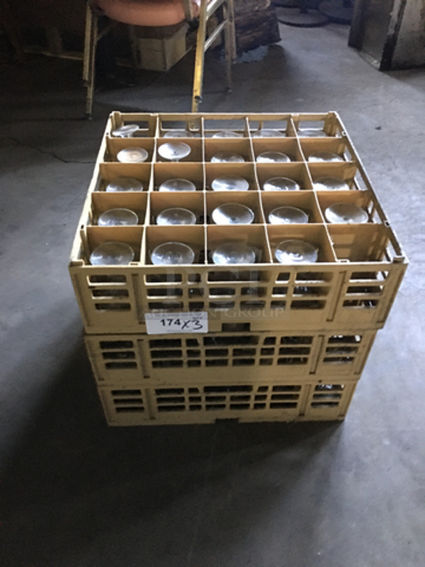 Martini/ Wine Glasses! Includes Poly Cup Crates! 3x Your Bid!