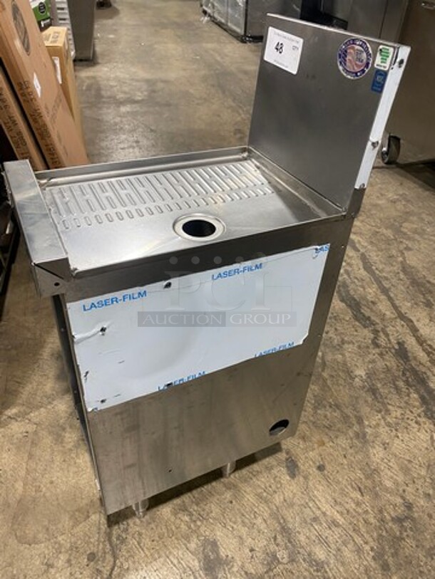 NEW! Perlick Under The Counter Drainboard! With Back Splash! All Stainless Steel! On Legs! - Image 3 of 8