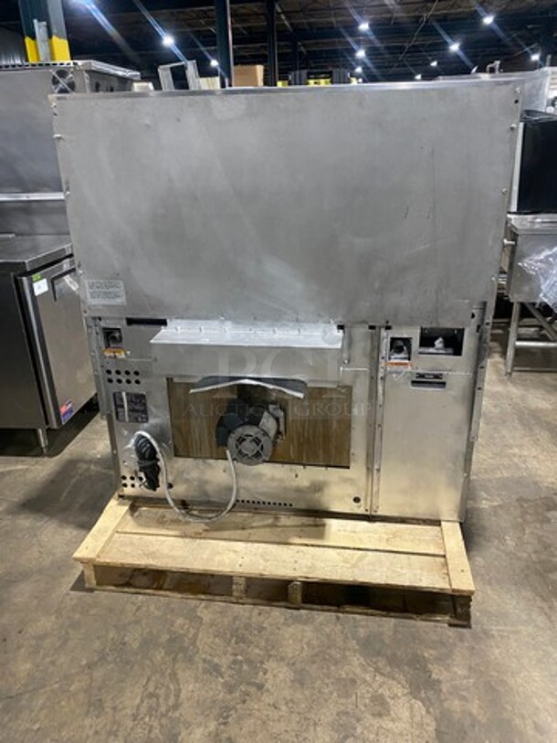 WOW! Vulcan Commercial Natural Gas Powered Flat Top Griddle With 2 Burner! Flat Griddle Has Side Splashes! With Raised Back Splash And Salamander Shelf! With Oven Underneath! All Stainless Steel! On Casters! Model: 48C2B36GN SN: 650094075 - Image 3 of 11