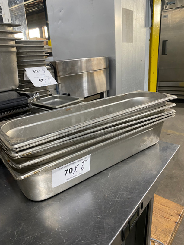 Winco Commercial Steam Table/ Prep Table Pans! All Stainless Steel! 6x Your Bid!