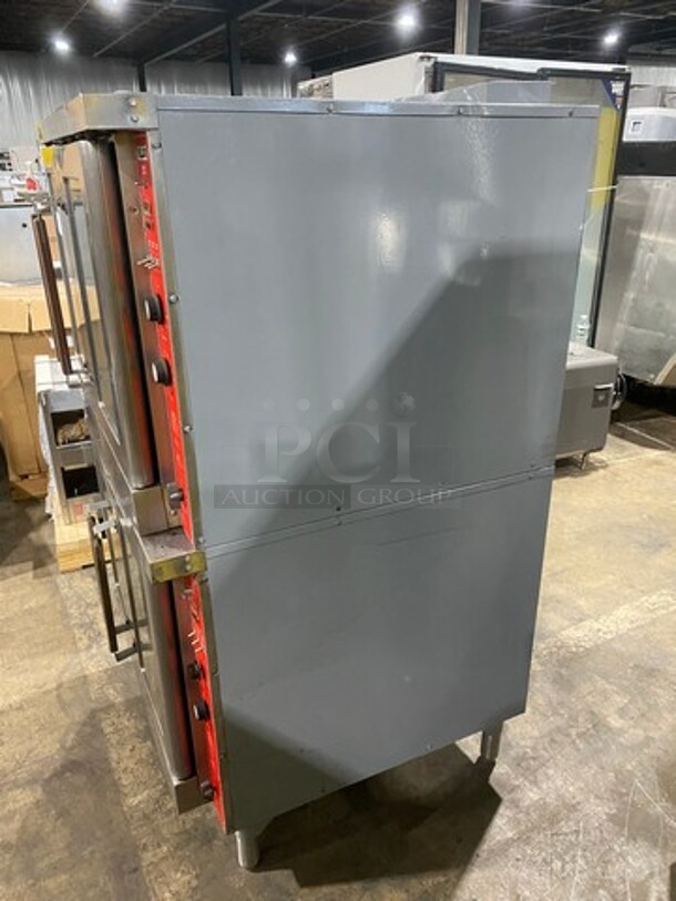 Vulcan Commercial Natural Gas Powered Double Deck Convection Oven! With View Through Doors! Metal Oven Racks! All Stainless Steel! On Legs! 2x Your Bid Makes One Unit! - Image 3 of 9