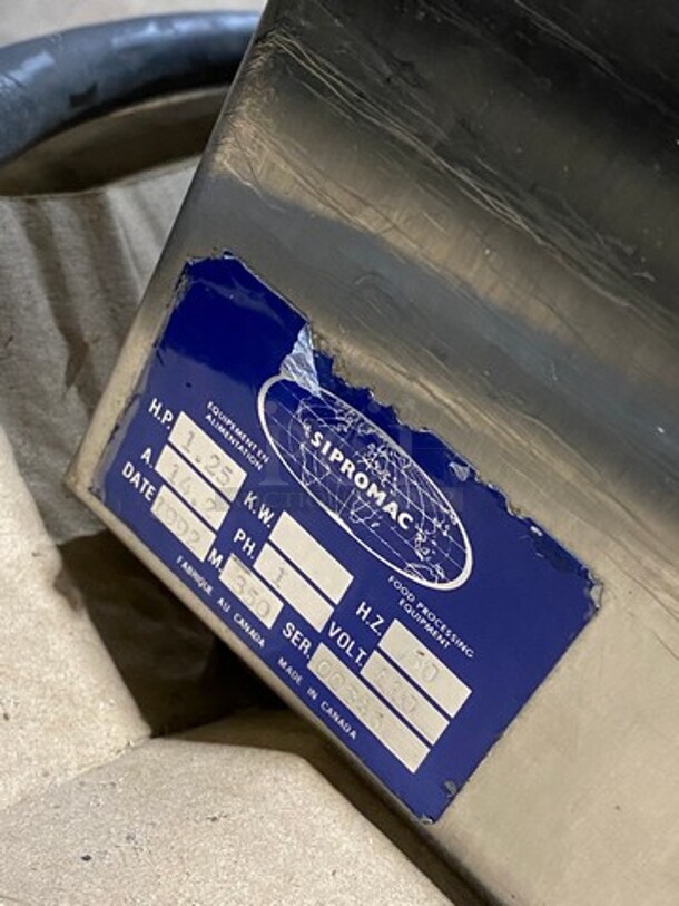 Sipromac Commercial Countertop Vacuum Sealer! Stainless Steel Body! Model: 350 SN: 00846 110V 60HZ 1 Phase - Image 7 of 8