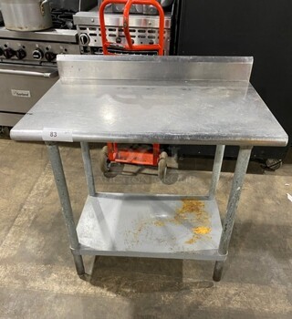 All Stainless Steel Prep/Work Table With Back Splash! 