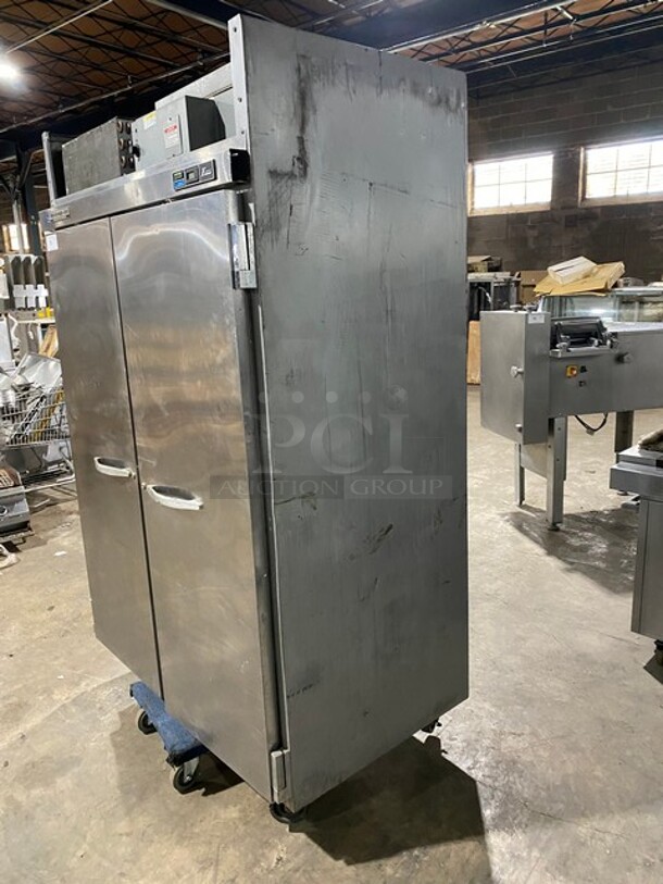 Beverage Air Stainless Steel Commercial 2 Door Reach In Freezer! On Casters! 115V 1 Phase! Model: EF48-1AS!  - Image 2 of 8