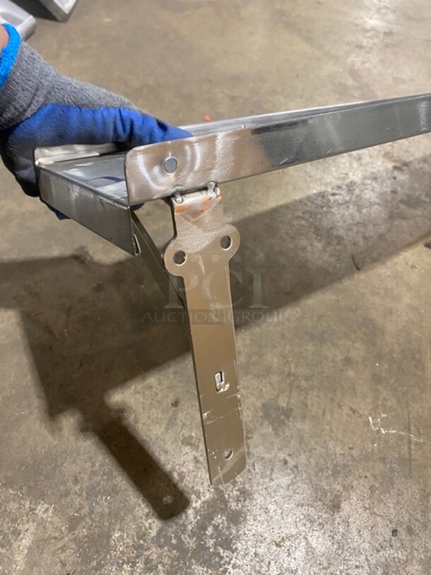 All Stainless Steel! Wall Mounted Commercial Shelf With Backsplash! - Image 4 of 4