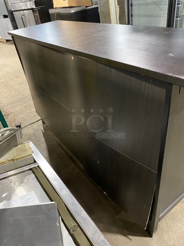 Black Wooden Storage Space Desk! On Legs! - Image 3 of 8