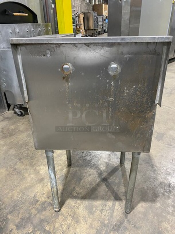 L & J Commercial Single Bay Drop In Sink! With Back Splash! Solid Stainless Steel! On Legs! - Image 3 of 7