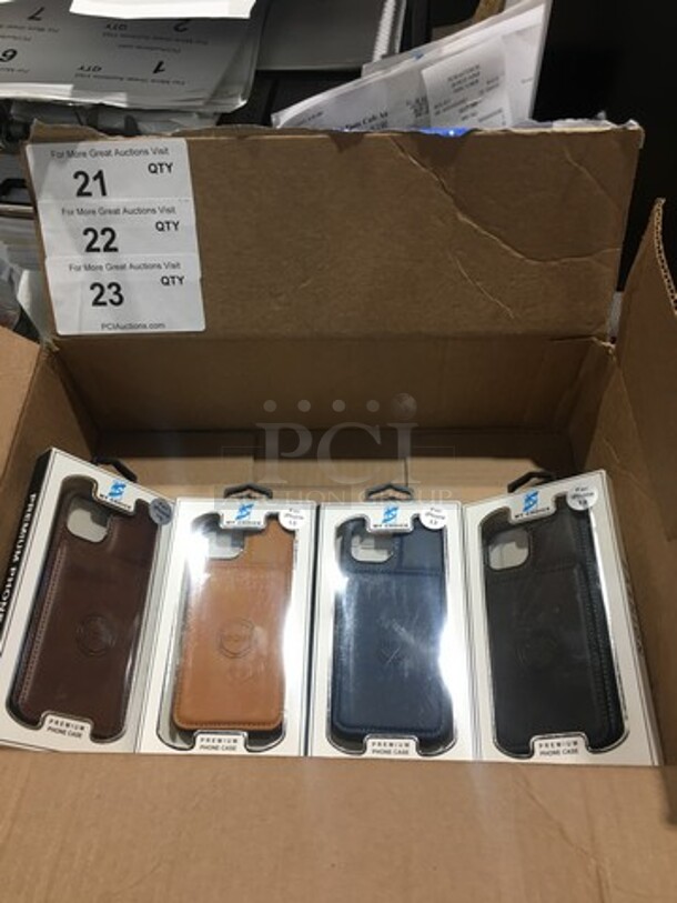 ALL ONE MONEY! NEW! 12 My Choice Premium Case For iPhone 13! With Built In Wallet! Comes In Dark Brown, Light Brown, Navy Blue And Black! - Image 1 of 4