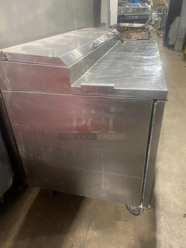 True Commercial Refrigerated Pizza Prep Table! With 2 Door Storage Space Underneath! All Stainless Steel! On Casters! Model: TPP67 SN: 13855773 115V 60HZ 1 Phase - Image 2 of 11