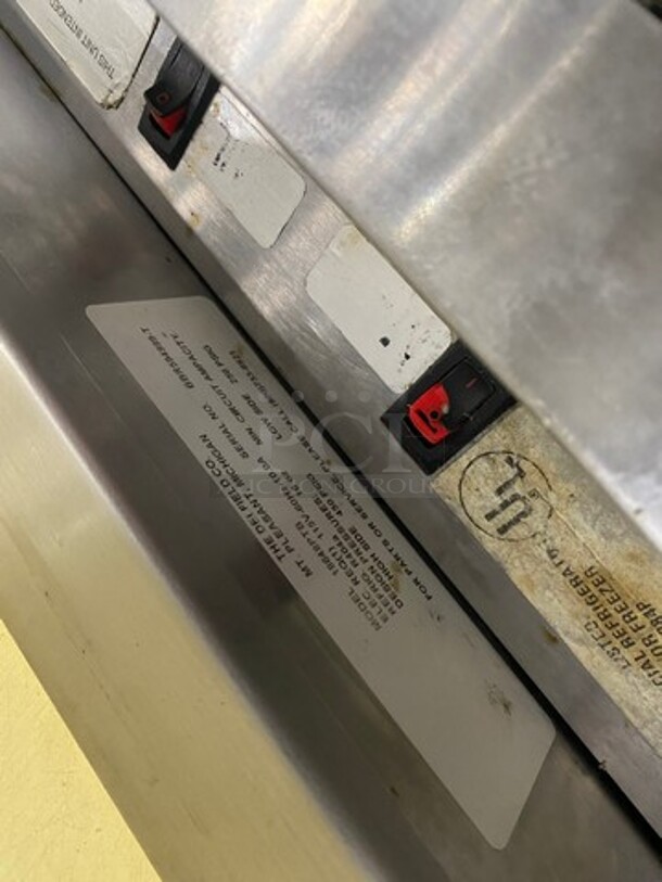 Delfield Commercial Refrigerated Pizza Prep Table! With Commercial Cutting Board! With Single Door Storage Space Underneath! Poly Coated Rack! All Stainless Steel! On Casters! Model: 18648PTB SN: BBR594999T 115V 60HZ 1 Phase - Image 9 of 10