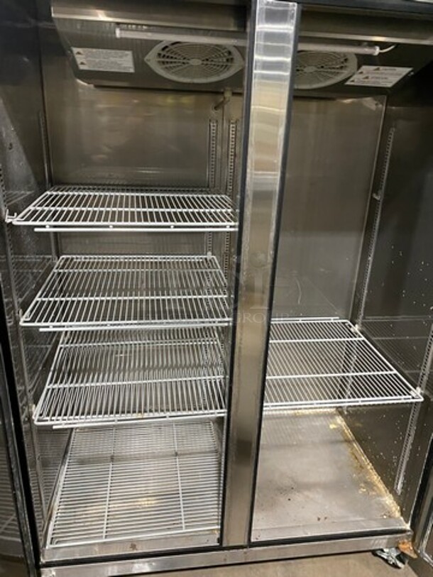 Turbo Air Commercial 2 Door Reach In Cooler! With Poly Coated Racks! All Stainless Steel! On Casters! Model: M3R472N SN: H2K3R41D1357 115V 60HZ 1 Phase - Image 5 of 9