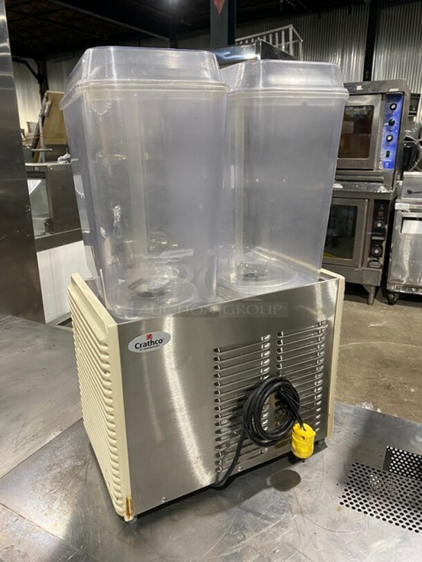 Crathco Commercial Countertop Dual Hopper Beverage Dispenser! With Poly Drip Tray! Clear Poly Jugs! Stainless Steel Body! Model: D254 SN: T209331 115V - Image 4 of 8