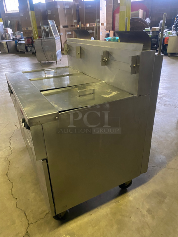 Frymaster Commercial Electric Powered 3 Bay Deep Fat Fryer! With Oil Filter System! With Fryer Covers! All Stainless Steel! On Casters! SN: 0012GI0054 110/120V 60HZ 1 Phase - Image 2 of 12