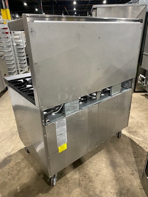 LATE MODEL! American Range Natural Gas Powered 8 Burner Stove! With 2 Oven Underneath! With Raised Back Splash And Salamander Shelf! All Stainless Steel! On Casters! WORKING WHEN REMOVED! Model: AR8 SN: 190712016 - Image 3 of 10