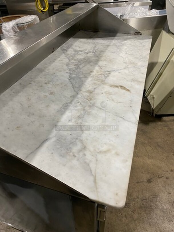 Bari Commercial Refrigerated Pizza Prep Table! With Marble Top! With 3 Door Storage Space Underneath! All Stainless Steel! On Casters! - Image 5 of 9