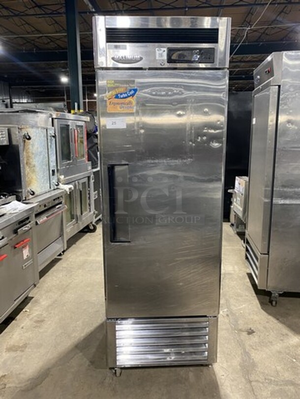 Nice! Turbo Air All Stainless Steel One Reach In Cooler! Maximum Series! Model MSR23! 110/120V 1 Phase! On Casters!   - Image 1 of 9