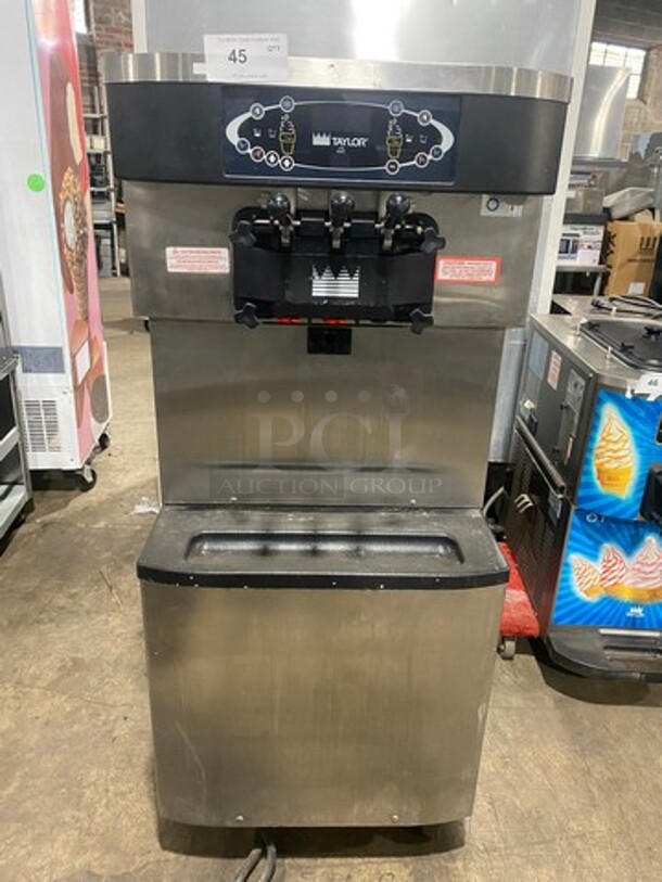 WOW!  LATE MODEL 2013! Taylor Crown AIR COOLED Commercial 3 Handle Soft Serve Ice Cream Machine! All Stainless Steel! On Casters! Model: C713-33 SN: M3108009 208/230V 60HZ 3 Phase