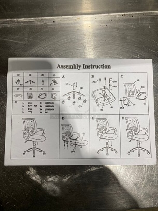 NEW! Cushioned Office Chair! On Casters! - Image 8 of 8