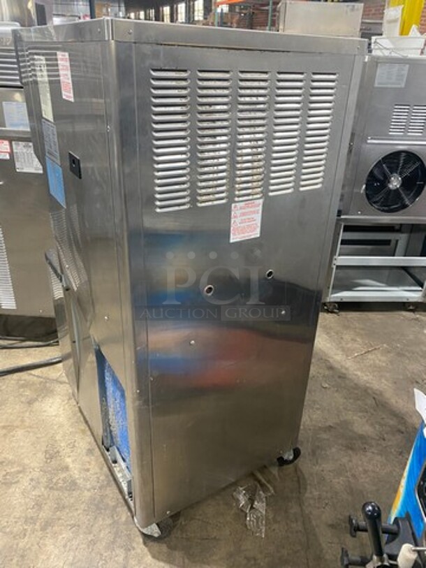 WOW!  LATE MODEL 2013! Taylor Crown AIR COOLED Commercial 3 Handle Soft Serve Ice Cream Machine! All Stainless Steel! On Casters! Model: C713-33 SN: M3108009 208/230V 60HZ 3 Phase - Image 3 of 11