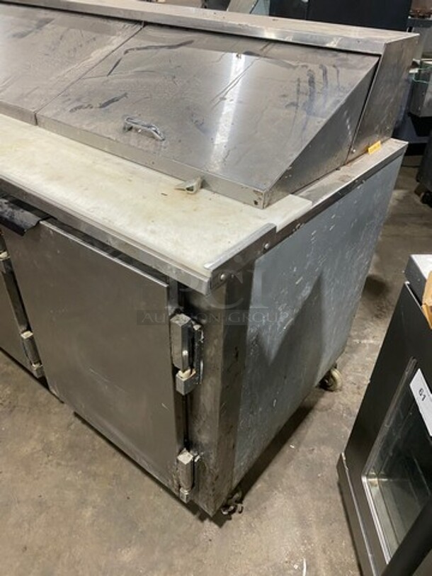 2017 Cool Tech Commercial Refrigerated Sandwich Prep Table! With Commercial Cutting Board! With 3 Door Underneath Storage Space! All Stainless Steel! On Casters! Model: CMPH72BM SN: 33317 120V - Image 2 of 9