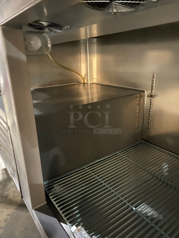 Leader Commercial Refrigerated Pizza Prep Table! With 2 Door Underneath Storage Space! All Stainless Steel! On Casters! Model: PT48SC SN: NH060158 115V 60HZ 1 Phase - Image 6 of 10
