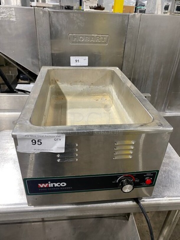 Winco Commercial Countertop Single Well Food Warmer! All Stainless Steel! Model: FWS600 SN: FWS60010013550 120V
