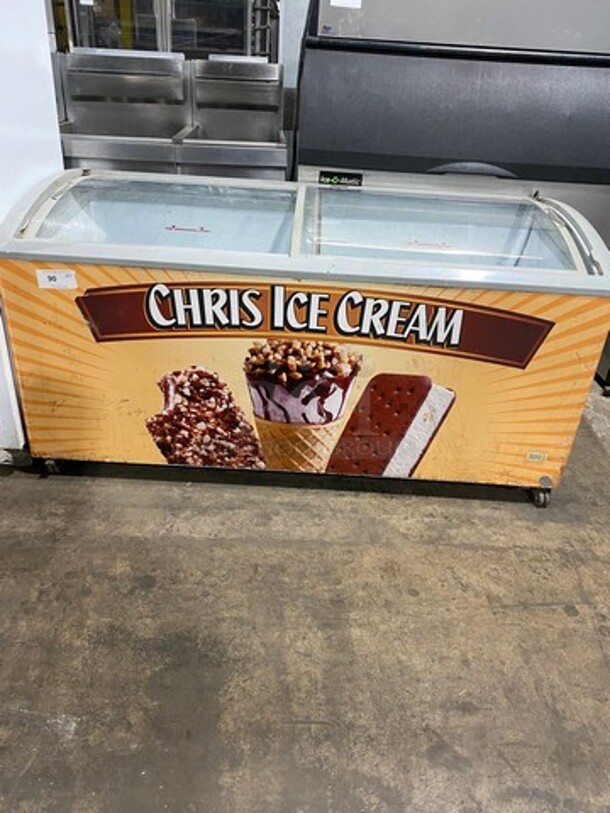 Commercial Reach Down Chest Freezer Display Case Merchandiser! Model: SD575 115V 60HZ 1 Phase - Image 1 of 9