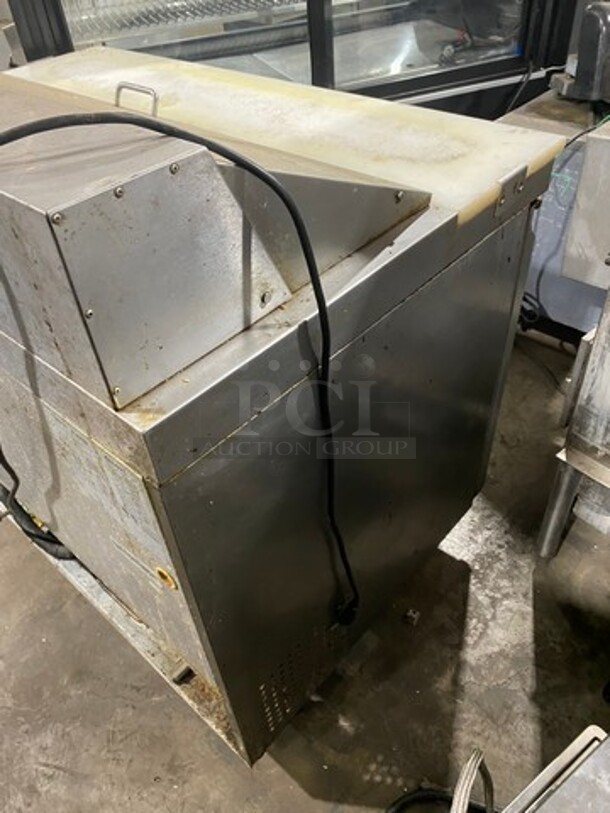 Adcraft Commercial Refrigerated Sandwich Prep Table! With Commercial Cutting Board! With 2 Door Underneath Storage Space! All Stainless Steel! On Casters! Model: SL2D SN: 6012426511030643 115V - Image 4 of 9