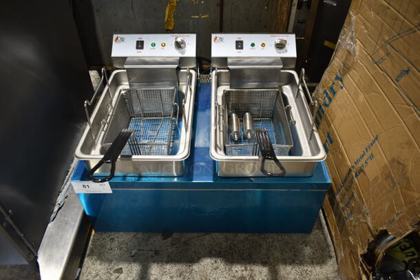 BRAND NEW SCRATCH AND DENT! Cooking Performance Group CPG 351EF302 Stainless Steel Commercial Countertop Electric Powered Deep Fat Fryer w/ 2 Metal Fry Baskets. 208-240 Volts, 1 Phase.  - Image 1 of 7