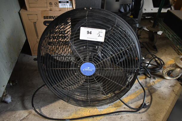 2 Living ILG8E18-15 Black Metal Floor Fans. 120 Volts, 1 Phase. 2 Times Your Bid! Tested and Working! - Image 1 of 4