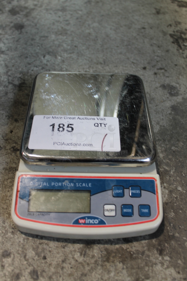 Winco Metal Countertop 20 Pound Digital Portioning Scale. - Item #1098176