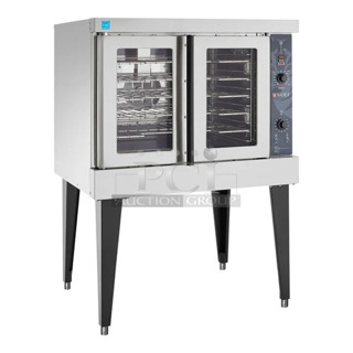 BRAND NEW SCRATCH AND DENT! Wolf WC4GD-11D3 Stainless Steel Commercial Full Size Natural Gas Convection Oven w/ View Through Doors, Metal Oven Racks and Thermostatic Controls, No Legs. 50,000 BTU