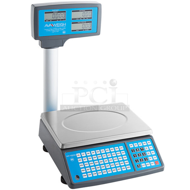 BRAND NEW SCRATCH AND DENT! AvaWeigh 334PCS60T Stainless Steel 60 lb. Digital Price Computing Scale with Tower. Tested and Working! - Image 1 of 7