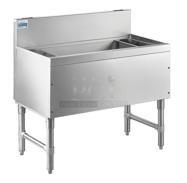 BRAND NEW SCRATCH AND DENT! Advance Tabco 109PRI193610 Prestige Series Stainless Steel Underbar Ice Bin with 10-Circuit Cold Plate - 20" x 36" - Image 1 of 7