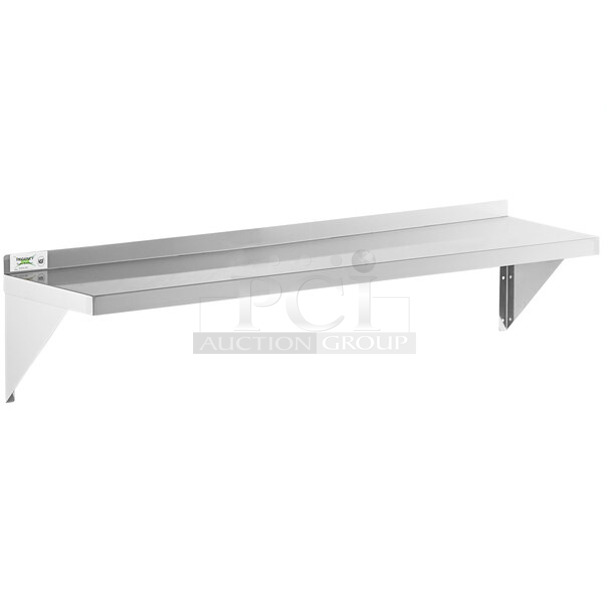 BRAND NEW SCRATCH AND DENT! Regency 600WS1260 18 Gauge Stainless Steel 12" x 60" Solid Wall Shelf - Image 1 of 3