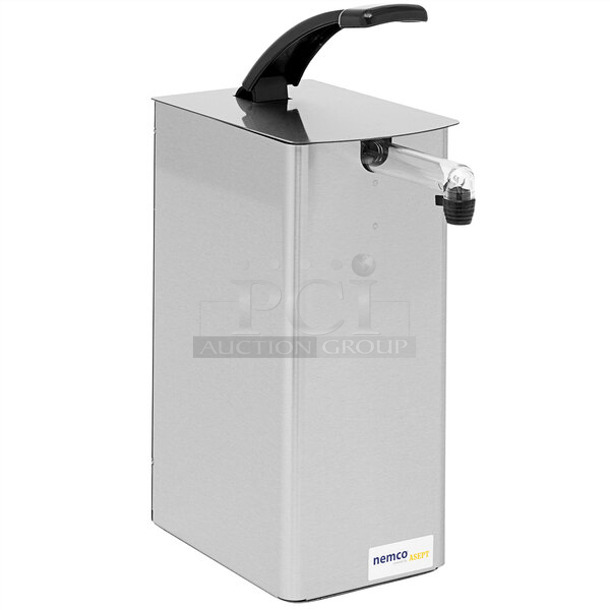 BRAND NEW SCRATCH AND DENT! Nemco 10961  Asept Stainless Steel Countertop Pump Dispenser for 1.5 Gallon / 6 Qt. Pouches