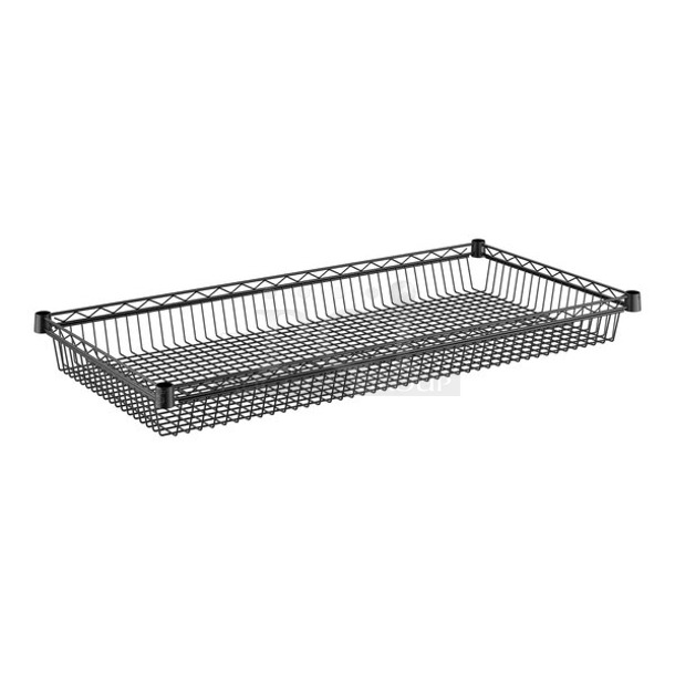 Box of 4 BRAND NEW SCRATCH AND DENT! Regency 460EB2448BSK 24" x 48" NSF Black Epoxy Shelf Basket - Image 1 of 2