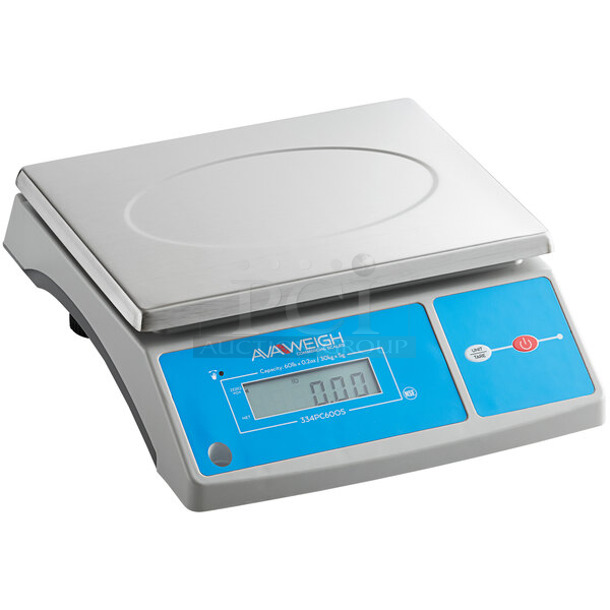 2 BRAND NEW SCRATCH AND DENT! AvaWeigh 334PC60OS 60 lb. Digital Portion Control Scale with an Oversized Platform. 2 Times Your Bid! Tested and Working! - Image 1 of 4