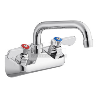 2 BRAND NEW SCRATCH AND DENT! Regency Wall Mount Faucet with 6" Swing Spout and 4" Centers. 2 Times Your Bid!