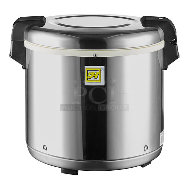 BRAND NEW SCRATCH AND DENT! Thunder Group SEJ22000 50 Cup Rice Warmer with Stainless Steel Finish. 120 Volts, 1 Phase. Tested and Working! - Image 1 of 5