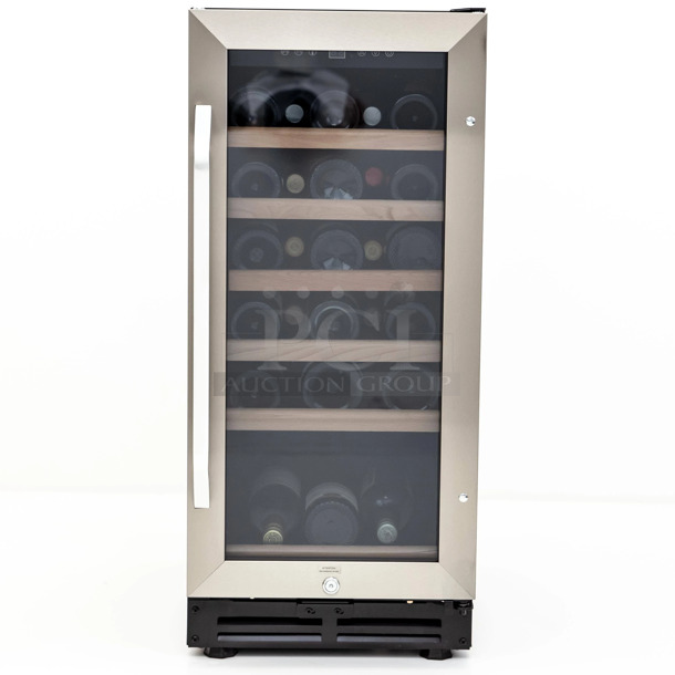 BRAND NEW SCRATCH AND DENT! Avanti WC3015S3S 15 Inch Wine Cooler with 6 Slide-Out Wine Shelves, 30 Bottle Capacity, One-Touch Dual Function Electronic Display 115 Volts, 1 Phase. Tested and Working! - Image 1 of 5