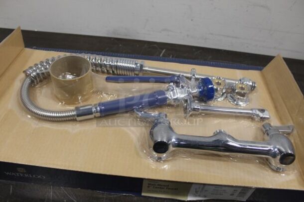 BRAND NEW IN BOX! Waterloo 1.15 GPM Low Profile Wall-Mounted Pre-Rinse Faucet with 8" Centers - Image 2 of 4